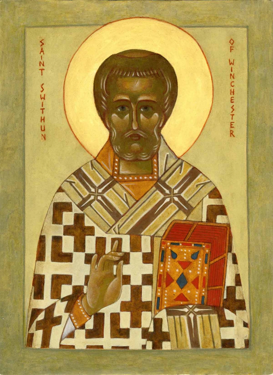 Religious icon: Saint Swithun of Winchester